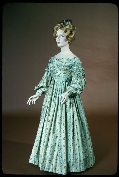 1835 Printed Floral Wool and Silk Gown.