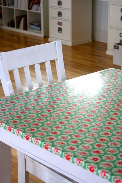 oil cloth covered table