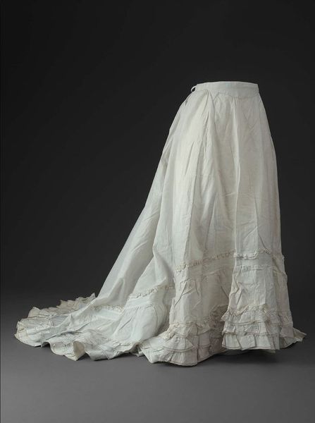 Petticoat, embroidered cotton, c. 1870, American.