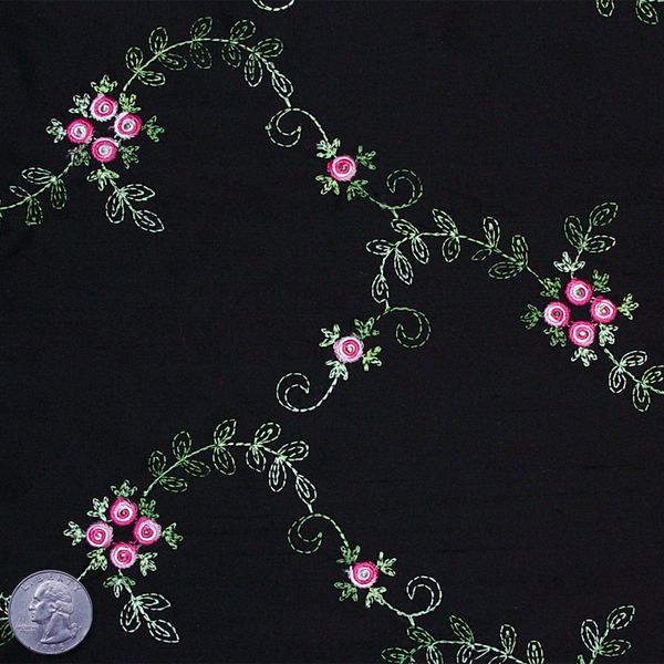 Hand Woven Embroidered Silk 164 Fabric | NY Fashion Center Fabrics