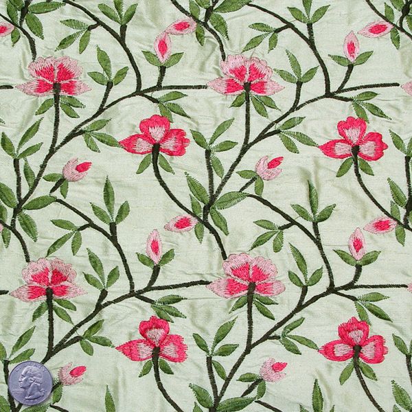 Hand Woven Embroidered Silk 151 Fabric | NY Fashion Center Fabrics