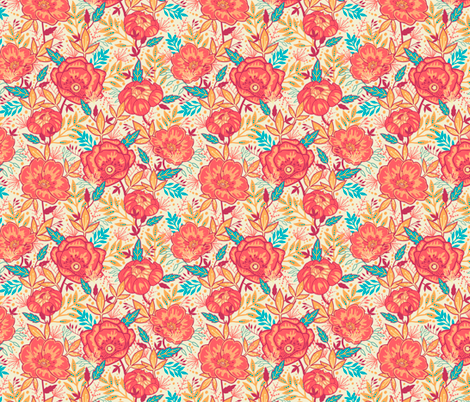 Bright Garden Flowers fabric by oksancia on Spoonflower - custom fabric