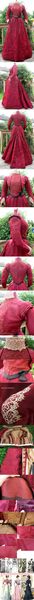 Late Victorian Burgundy Coloured Silk Moire Winter Walking or Reception/Day Gown / Dress dated to b…