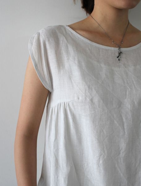 Gathers from the bust dart - a nice way to add fullness without adding too much to your front.