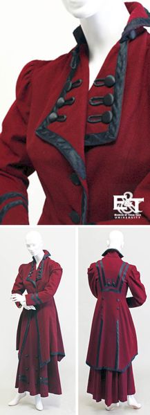Two-piece burgundy wool suit, 1908.  Ethnology and Textiles blog, Museum of Texas Tech Univ.: "Duri…