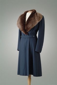 Twill Coat Bonwit Teller American ca. 1939 wool, mouton