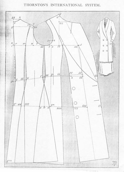 Double breasted sac coat. Mid to late 1910s