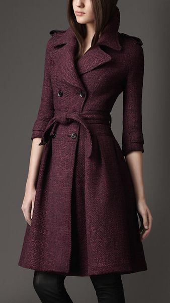 Burberry - FULL SKIRTED TWEED COAT