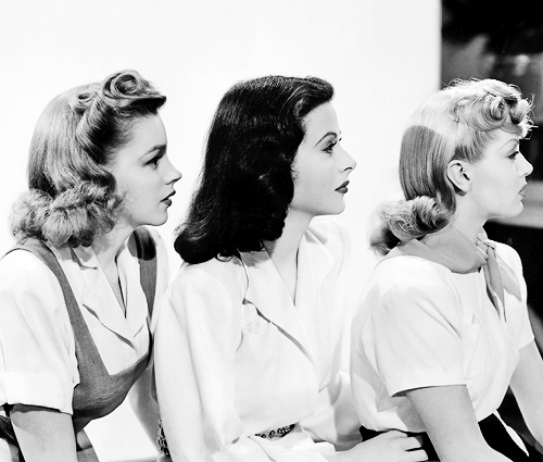Judy Garland, Hedy Lamarr and Lana Turner in a publicity photo for Ziegfeld Girl (1941)