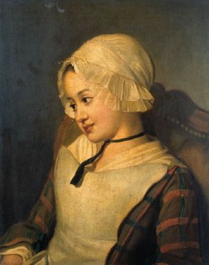 A young girl wearing a mop-cap, seated half-length, in a chair. (An attribution to Jean-Francois-Gi…