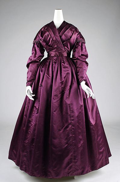 Dress 1840, British, Made of silk