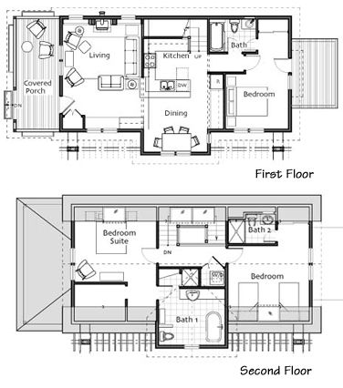 1,569 sq ft, 3 bed, 2 full, 1 3/4 bathrooms, Kaleah - Ross Chapin Architects