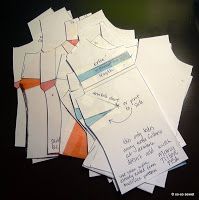 [so-so sewist: Fun with FBAs] A comparison of the results of different full-bust adjustment methods.