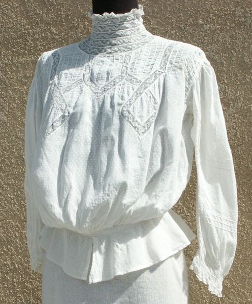 edwardian dotted swiss blouse.