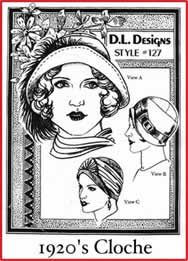 1920s cloche hat pattern from D.L.Designs (patterns still available- http://www.hatpatterns.com/pat…