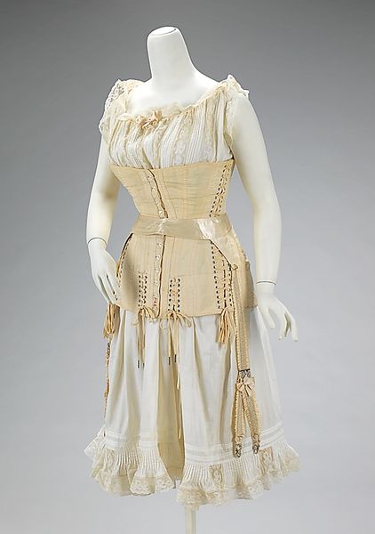 H Co. Wedding Ensemble Corset, Chemise and Drawers, circa 1903