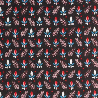 V Fabric - India Flower (Blue)