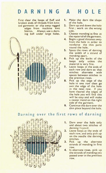 In today's culture of disposable fashion, the simple art of basic darning and mending has been all …