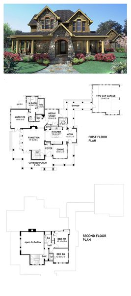 Tuscan House Plan 75106 | Total Living Area: 2552 sq. ft., 3 bedrooms & 2.5 bathrooms. #tuscanstyle…