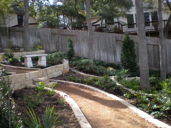 Xeriscaped Pathway by Bill Rose of Blissful Gardens in Austin, Texas