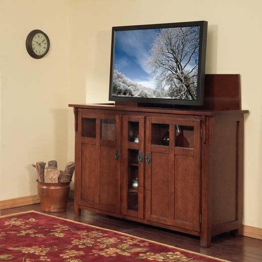 Bungalow Mission Oak TV Lift Cabinet for Flat Screen TVs up to 60"