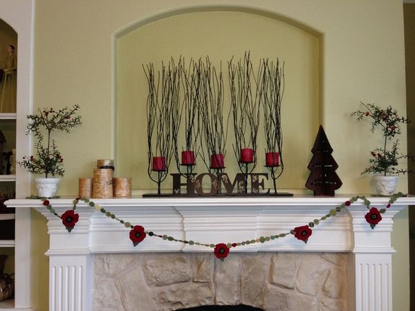 I love my mantle. Poppy garland purchased from http://www.etsy.com/shop/bigbrownhouse