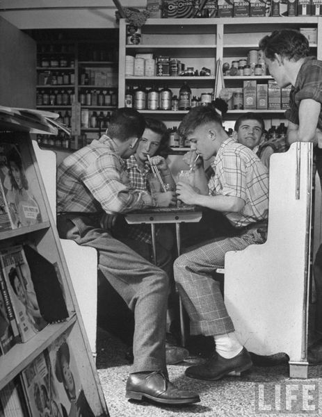 1945 - Teens at local Drug Store.