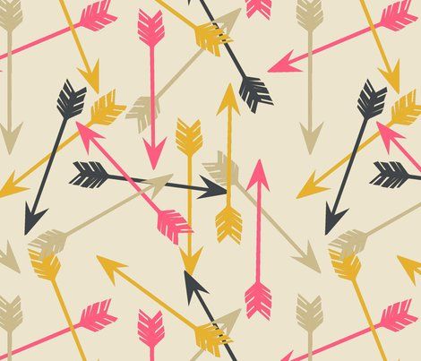 Arrows scattered fabric by Andrea Lauren on Spoonflower