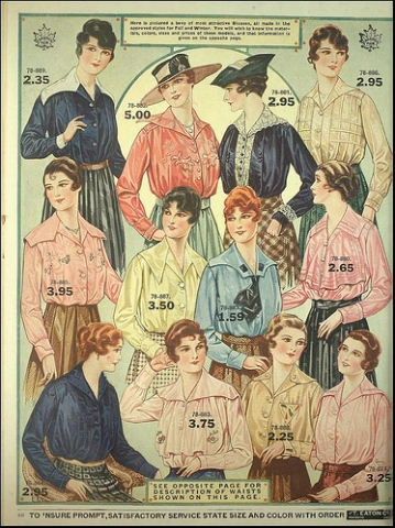 1917-18 T.Eaton Co.  -ladies waists- navy blue