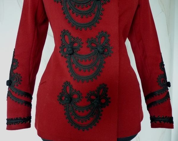 Extravagant Antique Red Jacket, Victorian Jacket, ca. 1898