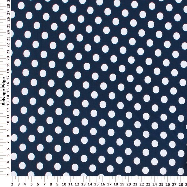 Swimwear Prints & Fancies - Large White Dots on Navy Swimwear Fabric