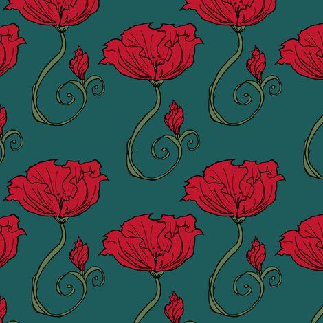 dark poppy- spoonflower.com