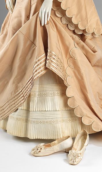 1870 Skirt trim on wedding ensemble