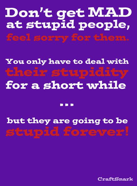 don't get mad at stupid people