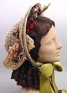 High fashion "spoon bonnet" -  Seen after 1860