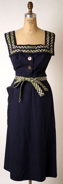 Dress (Sundress)  Elsa Schiaparelli  (Italian, 1890–1973)  Date: 1948–49 Culture: French Mediu…