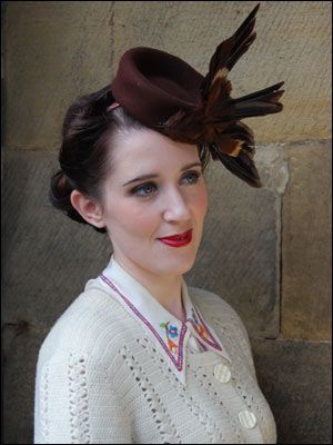 Woman in 1940s dress