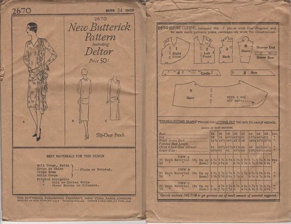 New Butterick 1920s pattern