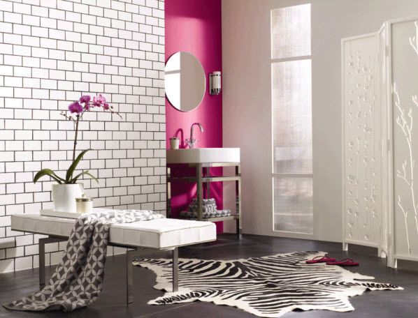 HGTV Home by Sherwin-Williams paint: Exhuberant Pink. I <3 Pink+Black+White!