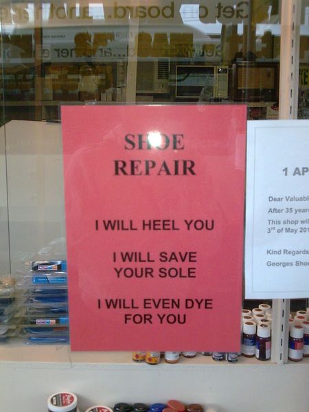 shoe repair sign
