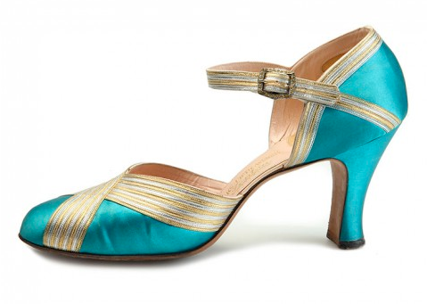 D'Orsay moray satin shoes, / c. 1920-24
