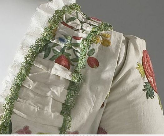 Detail of sleeve: Woman’s Robe à la Française, France, textile circa 1750, constructed circa 17…