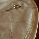 Step 3 Here’s the secret to smooth curved hems with no bunching up.