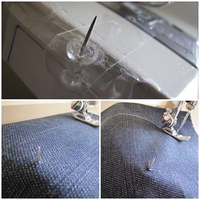 un petit truc pour coudre un rond parfait. Très ingénieux.