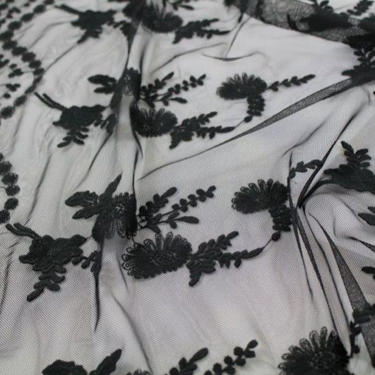 Soft Double-Scalloped Lace - Black - Gorgeous FabricsGorgeous Fabrics