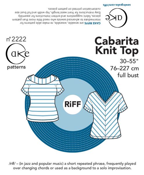 Cake Patterns RiFF Cabarita Knit Top 30"-55" (76.2- 139.7cm) Full Bust. $8.00, via Etsy. RiFFs- Cak…