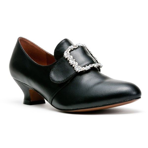 "Kensington" 18th Century Leather Shoes (Black)
