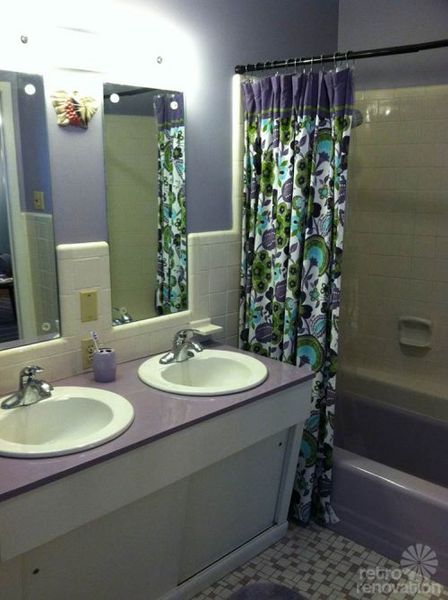 Vintage lavender bathroom