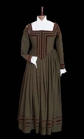 German bourgeoisie dress made of wool and cotton. Around the middle of the 16th century.