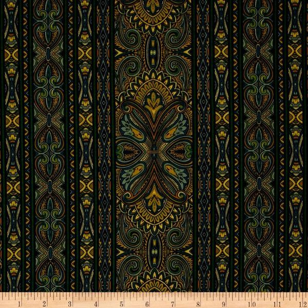 Bordering on Brilliance II Medallions Green - Discount Designer Fabric - Fabric.com